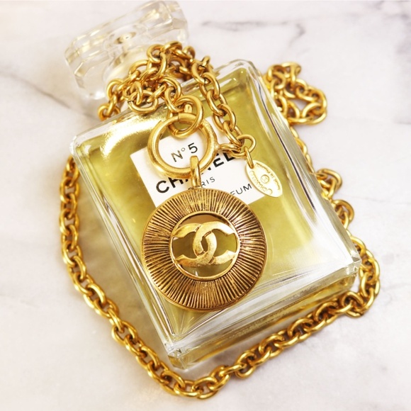 Chanel CC Logo Pendant Necklace with Spring Ring Clasp and Oval Cartouche ID Tag - Picture 14 of 16